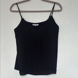 SOCIALITE Black Lace Trim Cami Top size M sleeveless shirt with lace
